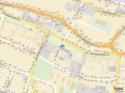 Билборд A в Тячеве Тячів центр міста, на будівлі райспоживспілки, біля міської ради, універмагу, райдержадміністрації (брендмауер)верх схема