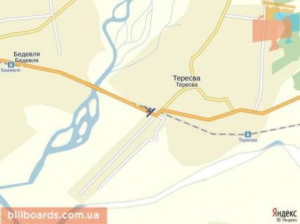 Билборд B в Тячеве смт.Тересва,вул.Народна (Леніна ) в сторону м.Рахів   схема