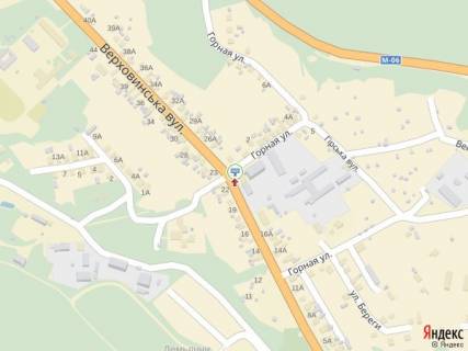 Билборд A в Сваляве м. Свалява, на розі вул. Верховинська та вул. Гірська схема