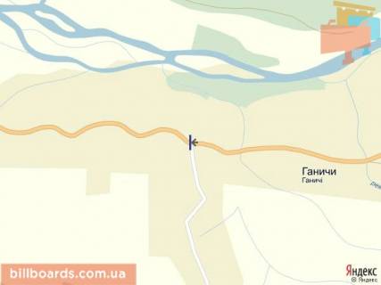 Білборд, Бігборд (Борд)  A у Тячеві с.Ганичі, вул.Головна центр села в сторну м.Тячів зі сторони смт.Нересниця схема