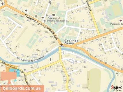 Билборд A в Сваляве м. Свалява, площа головна, навпроти РДА схема