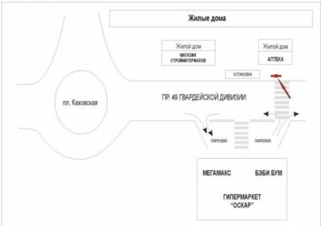 Билборд A в Херсоне, 3x6  ул. 49 Гв. Дивизии/Таврия В (верхний) схема