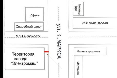 Бэклайт B в Херсоне, 3x4  ул. Карла Маркса - ул. Гирского схема