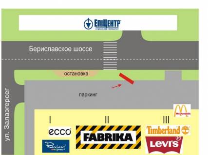 Білборд, Бігборд (Борд)  A у Херсоні, 3x6  Бериславське шосе район ТРЦ Фабрика схема
