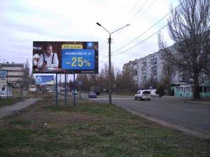 Билборд B в Мелитополе, 3х6  ул. Воинов-Интернационалистов перекресток с ул. Ярослава Мудрого, магистраль фото 1