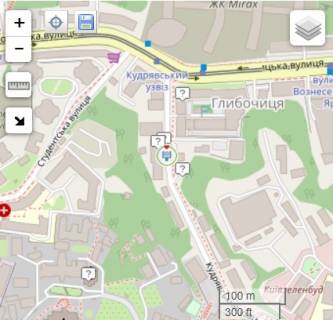 Ситискролл A в Киеве, 3.14x2.3  Кудрявський узвіз, 5, (Інтертелеком, Ельдорадо), в напрямку вул. Січових Стрільців (Артема) схема