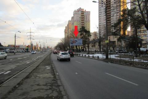 Білборд, Бігборд (Борд)  A у Києві, призма  Хоткевича Гната вул. (Червоногвардійська), 4 ("Novus", ТРК "Проспект", АЗС "КЛО", "Сільпо"), в напрямку просп. Леоніда Каденюка (Гагаріна) Фото 1