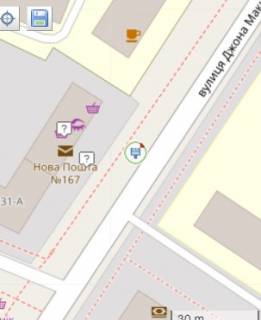 Ситискролл A в Киеве, 3.14x2.3  Маккейна Джона вул. (Кудрі І.), 31 (Київський коледж легкої промисловості, УІІВ), в напрямку Велика Васильківська вул. (Червоноармійська) схема