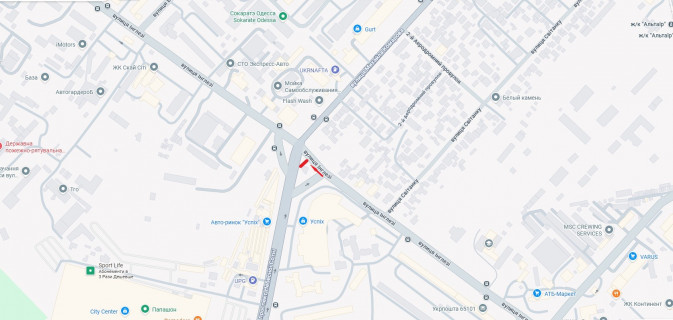 Билборд B в Одессе, 6x3  Небесної Сотні просп. (Маршала Жукова просп.),3 / Інглезі вул. (25-ї Чапаєвської дивізії) схема