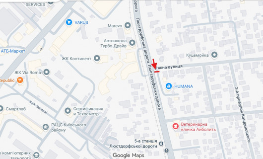 Билборд B в Одессе Люстдорфська дорога, 89 / вул. Рясна схема
