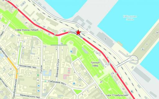 Билборд A в Одессе ул. Приморская / Морвокзал (центральный) схема
