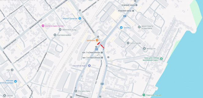 Билборд A в Одессе, 6x3  Ярмаркова площа АЗС WOG (От.Головатого, Чорноморського козацтва Миколаївська дор., 7 Пересипська) схема