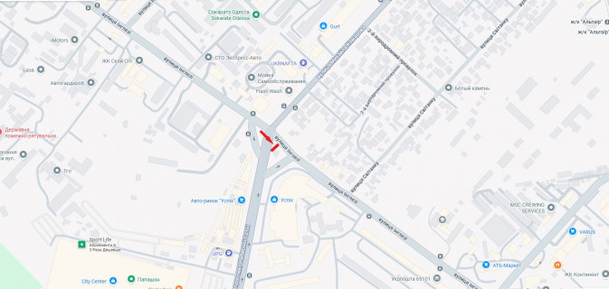 Билборд A в Одессе Небесної Сотні просп. (Маршала Жукова просп.),3 / Інглезі вул. (25-ї Чапаєвської дивізії) схема