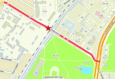 Билборд A в Одессе, 6x3  вул. Маловського / Дюковський сквер (до центру) схема