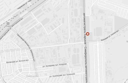Билборд A в Запорожье Траса Харків-Сімферополь (праворуч, 20 м. від повороту на, вул. Базова, СТО-15) схема