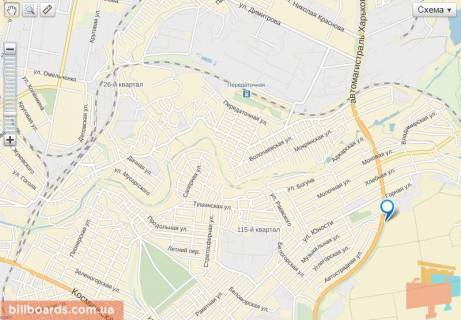 Билборд B в Запорожье Траса Харків-Сімферополь (ліворуч поворот на вул. Музикальна) схема
