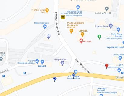Билборд B в Белой Церкви вул. Некрасова, в районі буд.53-Е (маркет Новус), (3,9х2,9м) схема