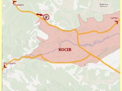 Билборд B в Косове, 3х6  м.Косів (Пістинська дорога траса Коломия-Косів) №2 ст.Б схема
