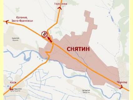 Билборд A в Снятыне, 3х6  м.Снятин( траса Коломия-Снятин) №1 ст.А схема
