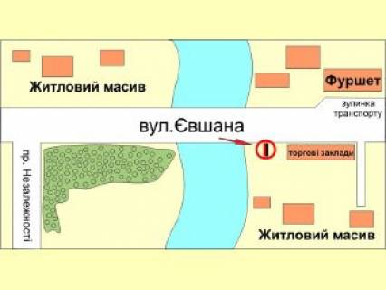 Билборд A в Калуше, 3х6  Євшана ( міст ) схема