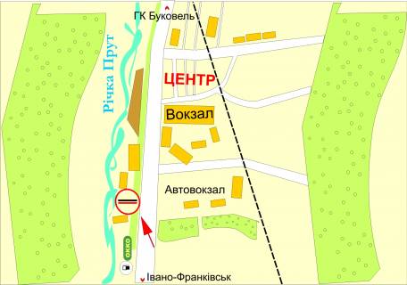 Билборд B в Яремче, 3х6  вул.Свободи (перед автостанцією) схема
