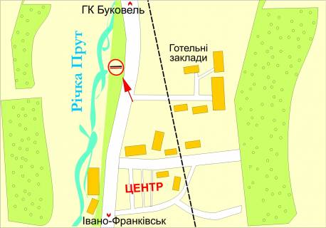 Билборд B в Яремче, 3х6  вул.Свободи (санаторій Карпати) №2 схема