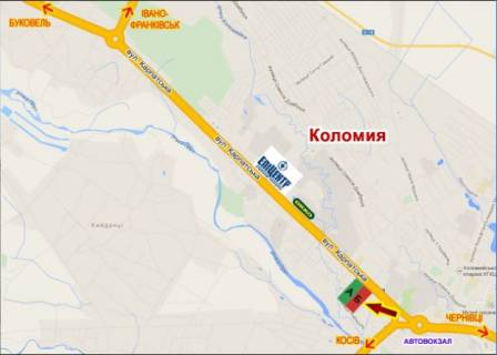 Билборд B в Коломые, 3х6  Карпатська   (зупинка) схема