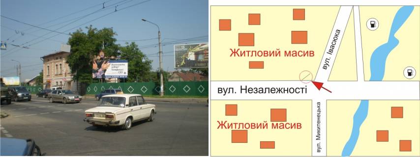 Билборд A в Трасах Івано-Франківська, 3х6  Тисменицька №10 виїзд з Івано-Франківська схема