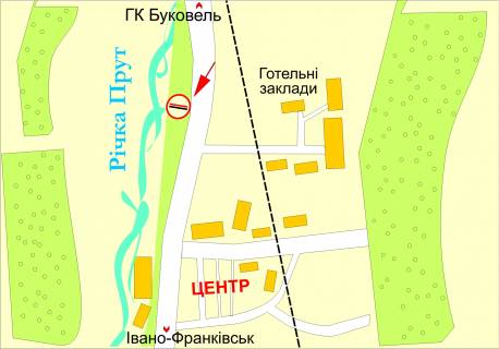 Билборд A в Яремче, 3х6  вул.Свободи (санаторій Карпати) №3 схема