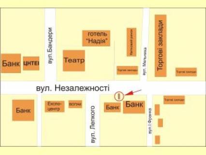 Ситилайт B в Ивано-Франковске Незалежності 36 (навпроти готеля Надія) схема