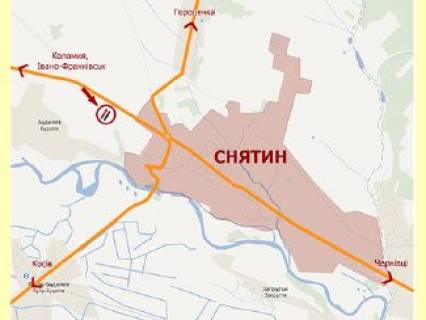 Билборд A в Снятыне, 3х6  м.Снятин( траса Коломия-Снятин) №2 ст.А схема
