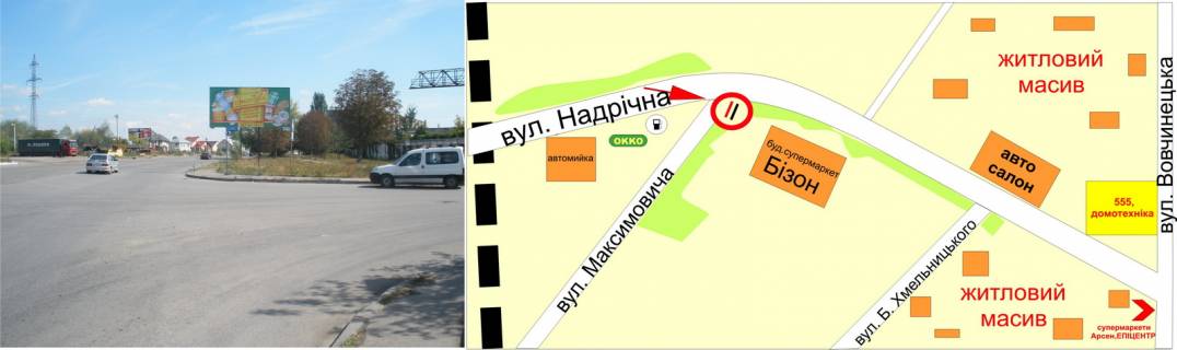 Billboard A in Ivano-Frankivsk, 3х6  Nadricna-Maksimovica       perehresta scheme