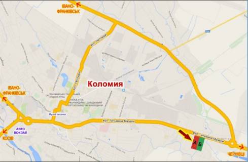 Билборд A в Коломые, 3х6  Мазепи схема