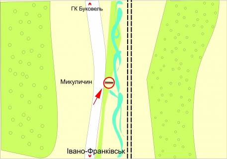 Білборд, Бігборд (Борд)  A у Микуличині, 3х6  с.Микуличин (тунель) ст.А схема