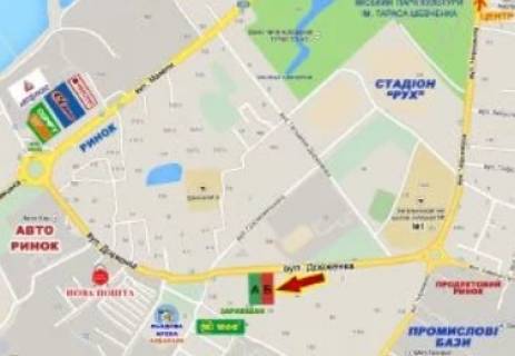 Билборд B в Ивано-Франковске, 3х6  Довженка,11( маг. Заравшан)  до Сільпо схема