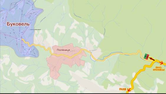 Билборд A в Буковеле, 3х6  Яблуниця №3  НОВИЙ схема