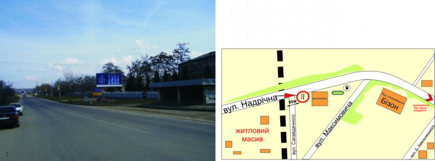Билборд A в Ивано-Франковске, 3х6  Надрічна   КП "Житло" схема