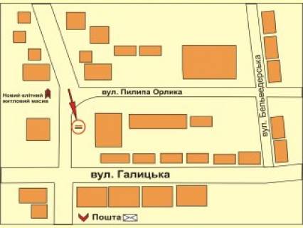 Ситилайт B в Ивано-Франковске Пилипа Орлика №2    СМ "Фуршет" схема