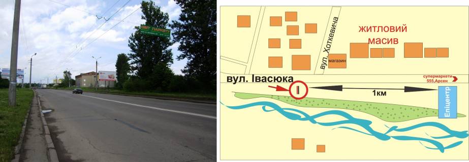 Билборд A в Ивано-Франковске, 3х6  Івасюка навпроти буд.№54 схема