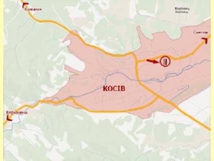 Билборд A в Косове, 3х6  м.Косів (траса Снятин-Косів, біля школи) ст.А схема