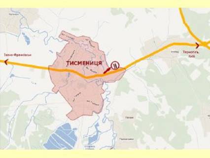 Білборд, Бігборд (Борд)  B у Тисмениці, 3х6  м.Тисмениця (вїзд зі сторони Києва) №1 ст.Б схема