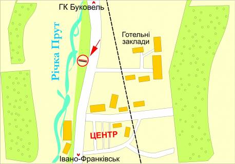 Билборд A в Яремче, 3х6  вул.Свободи,258 схема