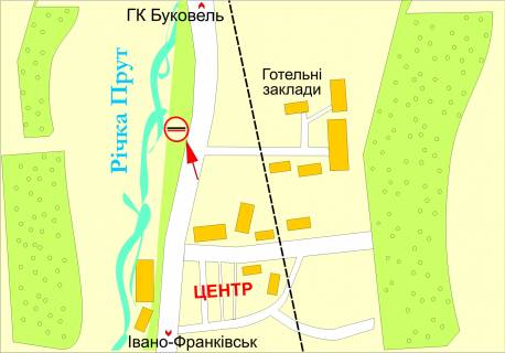 Билборд B в Яремче, 3х6  вул.Свободи,258 схема