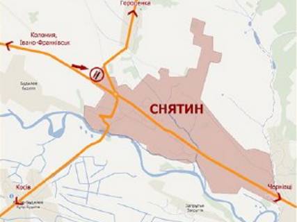 Билборд B в Снятыне, 3х6  м.Снятин( траса Коломия-Снятин) №1 ст.Б схема
