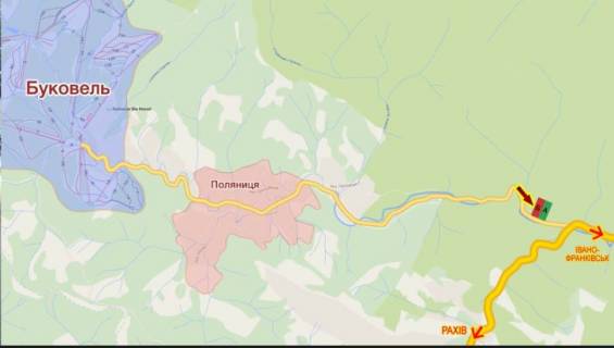 Билборд B в Буковеле, 3х6  Яблуниця №3  НОВИЙ схема