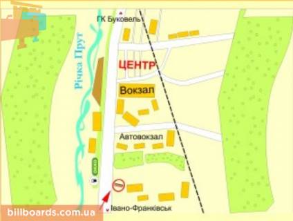 Білборд, Бігборд (Борд)  A у Яремче м.Яремче (кінець Делятина) ст.А схема