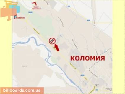Билборд A в Коломые с.Шепарівці (перед знаком Коломия) ст.А схема