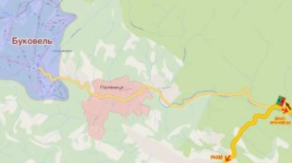 Билборд A в Буковеле траса Івано-Франківськ-Рахів (поворот на Буковель) схема