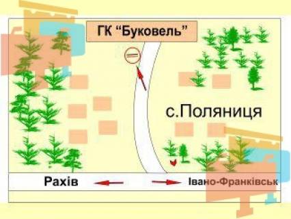 Билборд B в Буковеле с.Паляниця (навпроти кафе ...) ст.Б схема