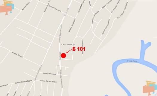 Билборд A в Лубнах вул. Драгоманова, 33-В схема